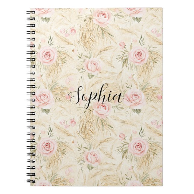 Cuaderno Rosas rosadas Floral (Frente)