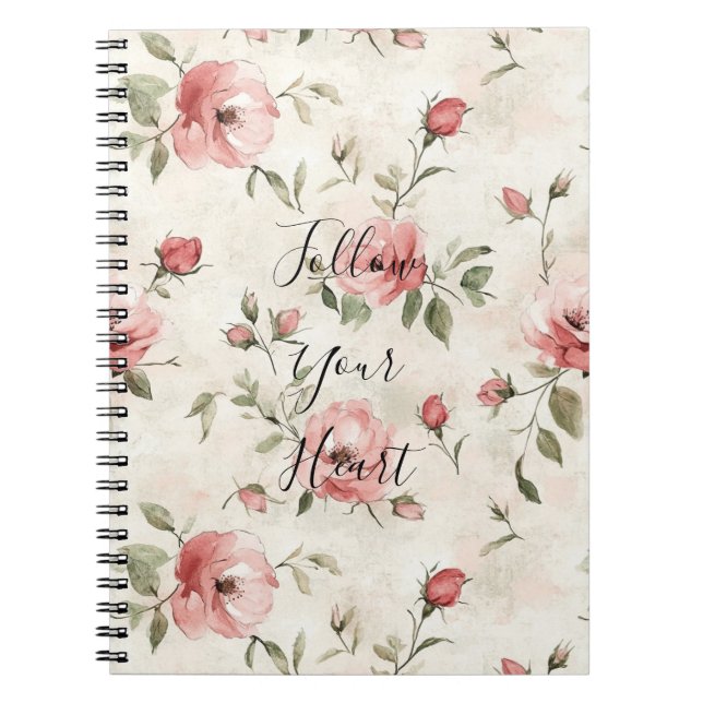 Cuaderno Rosas rosadas Floral (Frente)