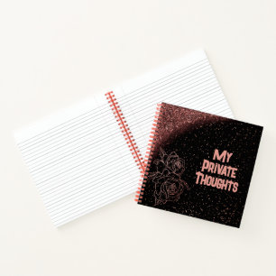 Cuaderno Rosas rosadas rosadas en Rosa monogramadas en negr