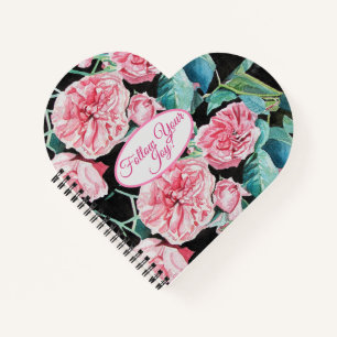 Cuaderno Rosas rosadas Rosas floral Sigue tu patrón de aleg