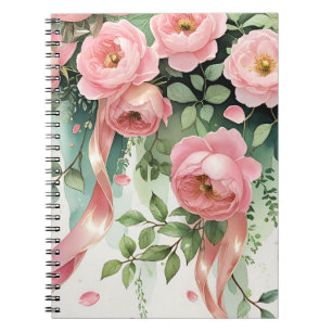 Cuaderno Rosas rosadas y cintas