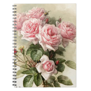 Cuaderno Rosas rosados elegantes lamentables del Victorian