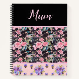 Cuaderno Rosas rosados Rosas de color agua Mamá madres