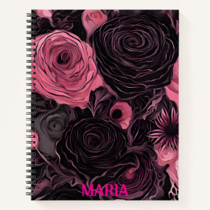 Cuaderno Rosas rosados y negros
