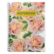 cuaderno rosas rosas