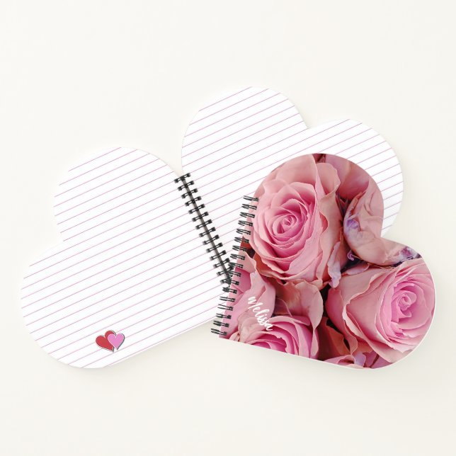 Cuaderno Rosas rosas rosa personalizadas románticas florale (Interior)