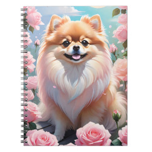 Cuaderno Rosas rosas rosadas pomeranas adorables en floraci