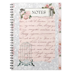 Cuaderno Rosas rosas rosas y escritos antiguos