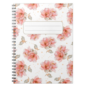 Cuaderno Rosas rosas y hojas rosas