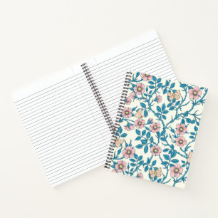 Cuaderno Rosas silvestres y mariposas/rosa/azul/blanco apag