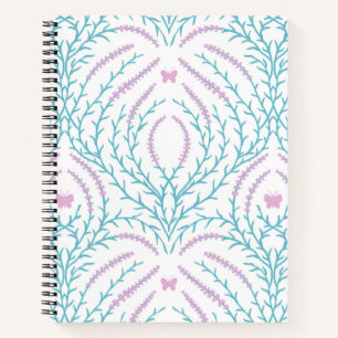 Cuaderno Rosas silvestres y mariposas /rosa/verde pálido/am