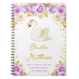 Cuaderno Rosas Swan Purple y Gold Estadísticas de nacimient
