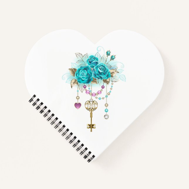 Cuaderno Rosas turquesas con llaves (Anverso)