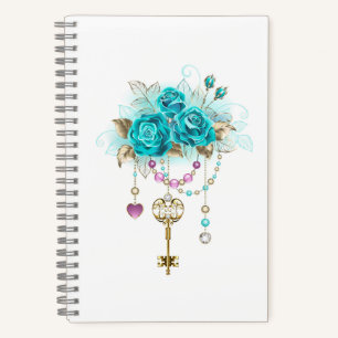 Cuaderno Rosas turquesas con llaves