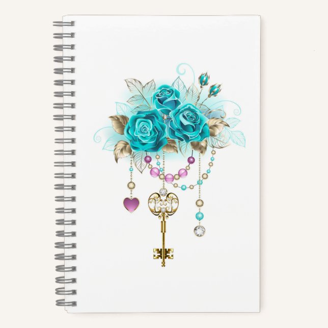 Cuaderno Rosas turquesas con llaves (Anverso)