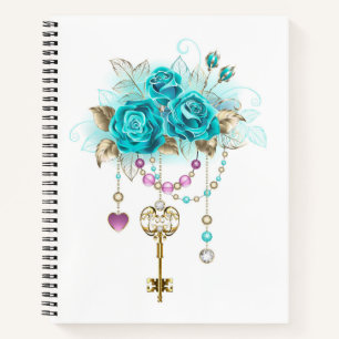 Cuaderno Rosas turquesas con llaves