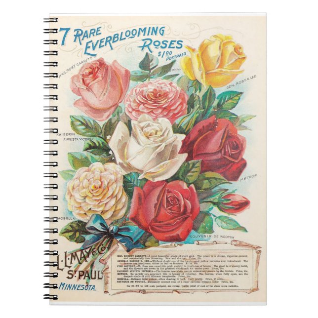 Cuaderno Rosas Vintage Anuncio Retro (Frente)