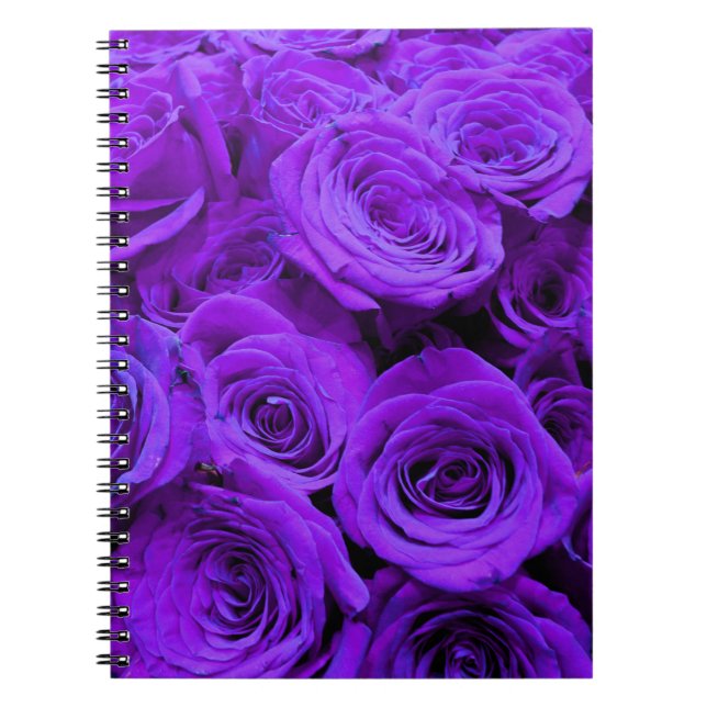 Cuaderno rosas violeta romántico violeta, ramo de rosa boni (Frente)