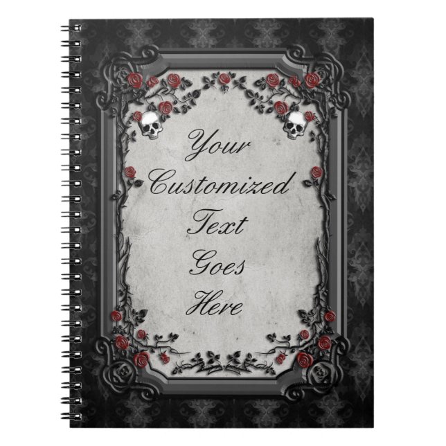 Cuaderno Rosas y cráneos góticos (Frente)