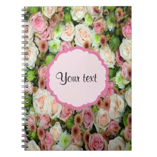 Cuaderno Rosas y crisantemos rosados