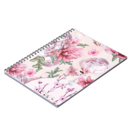 Cuaderno Rosas y flores de cerezo