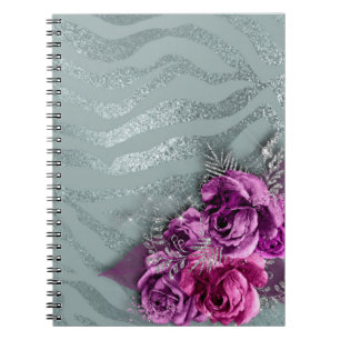 Cuaderno Rosas y tigres Purpurinoso