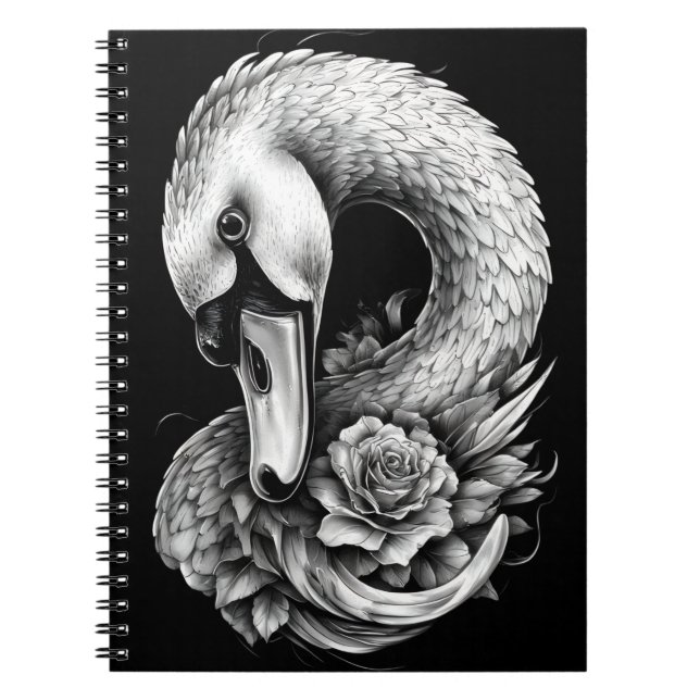 Cuaderno "Rose Swan" Floral Art Spiral Notebook (Frente)