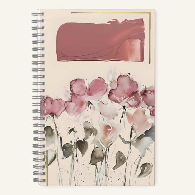 Cuaderno Rosé Swatch & Bloom: Elegancia acuarela (Anverso)