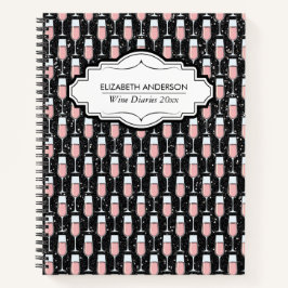 Cuaderno Rose Wine Pattern - Wine Diaries
