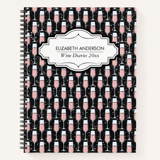 Cuaderno Rose Wine Pattern - Wine Diaries (Anverso)