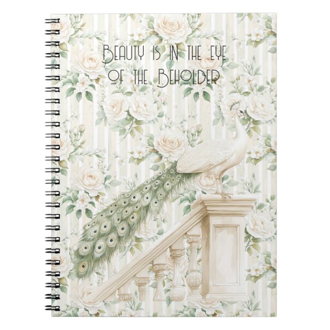 Cuaderno Roses Floral Peacock Beauty Is  (Frente)