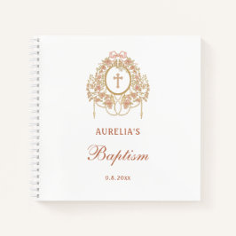 Cuaderno Roses Frame Holy Cross Baptism Guest Book