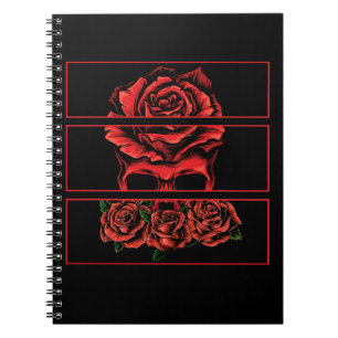 Cuaderno Roses Rojos Cráneo gótico Flores de Gótico Wicc