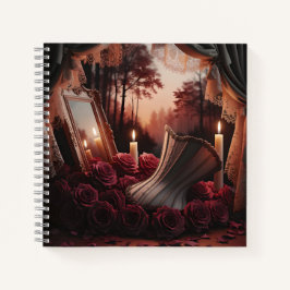 Cuaderno Roses rojos del espejo retrovisor gótico Boudoir