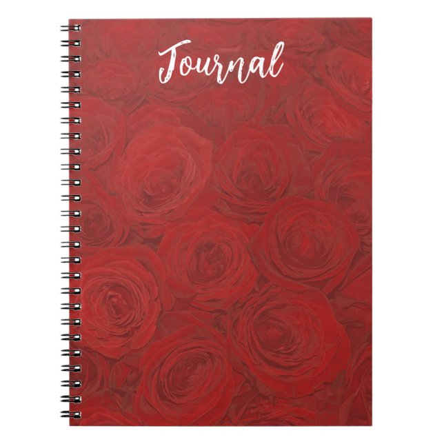 Cuaderno Roses rojos en el bloc de notas del diario (Frente)