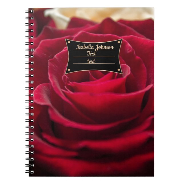 Cuaderno Roses rojos flores naturaleza floral romántica bot (Frente)