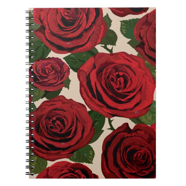 Cuaderno Roses Rojos: fondo floral sin foco (Frente)