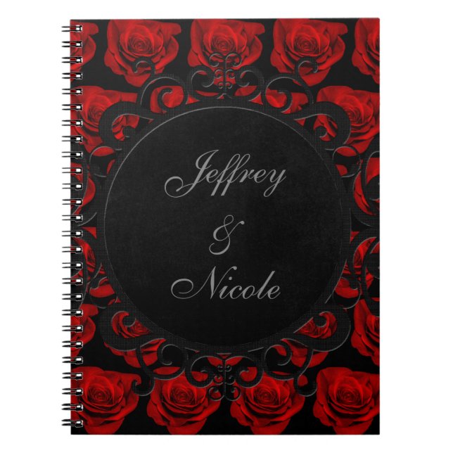 Cuaderno Roses rojos góticos Boda victoriano (Frente)