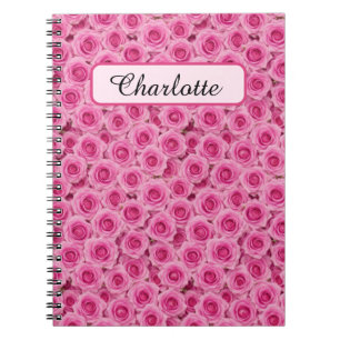 Cuaderno Roses rosadas pequeñas personalizadas