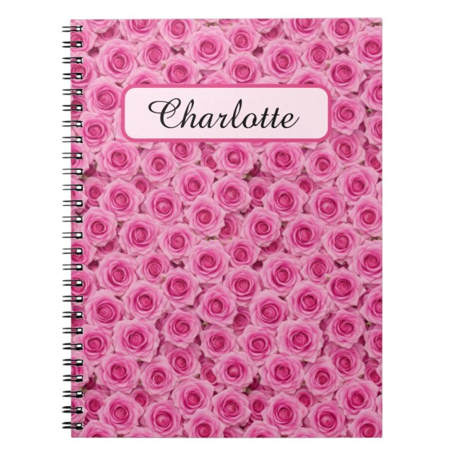 Cuaderno Roses rosadas pequeñas personalizadas (Frente)