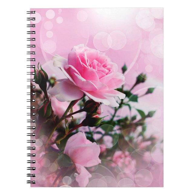 Cuaderno Roses rosados de bonito (Frente)