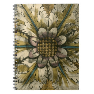Cuaderno Rosette de máscara decorativa en fondo gris