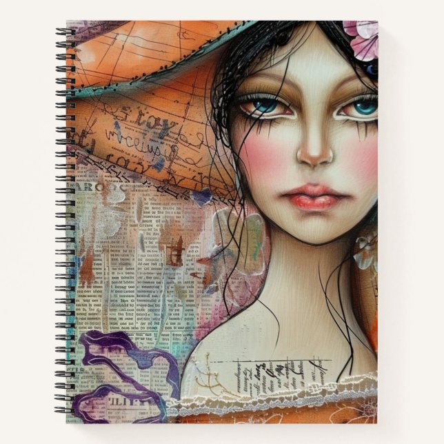 Cuaderno Rostro de Collage de Álbum Antiguo (10) (Anverso)