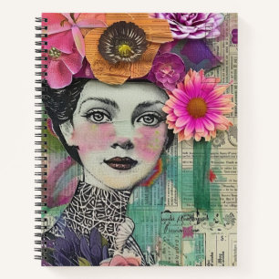 Cuaderno Rostro de Collage de Álbum Antiguo (5)