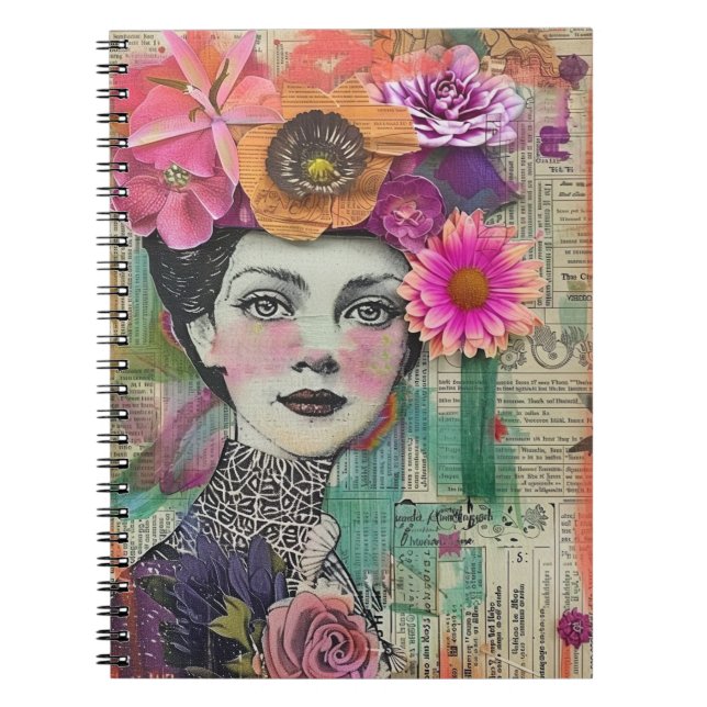 Cuaderno Rostro de Collage de Álbum Antiguo (5) (Frente)