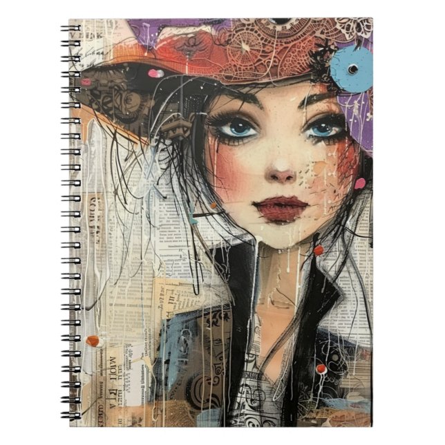 Cuaderno Rostro de Collage de Álbum Antiguo (8) (Frente)