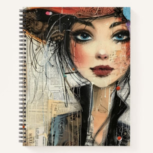 Cuaderno Rostro de Collage de Álbum Antiguo (8)