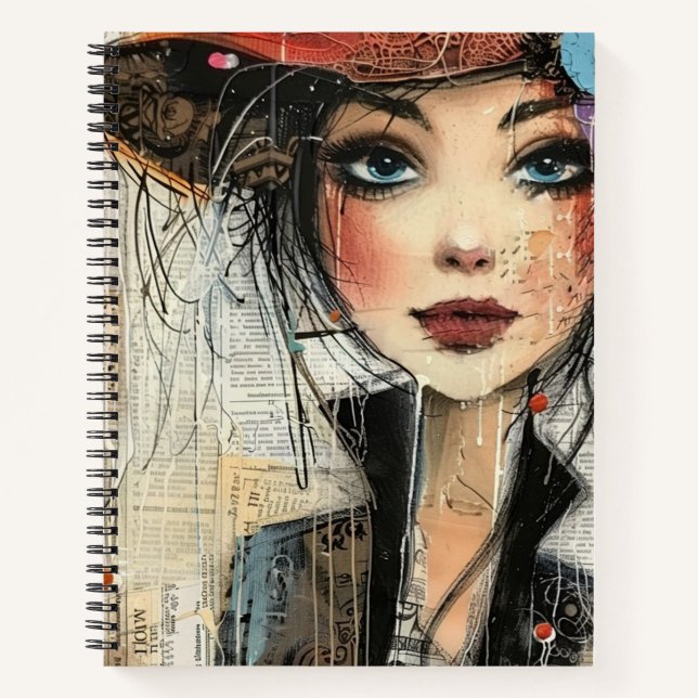 Cuaderno Rostro de Collage de Álbum Antiguo (8) (Anverso)