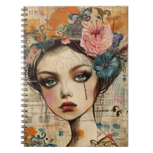 Cuaderno Rostro de Collage de Álbum Antiguo (9)