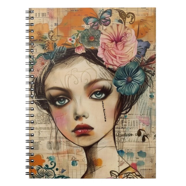 Cuaderno Rostro de Collage de Álbum Antiguo (9) (Frente)